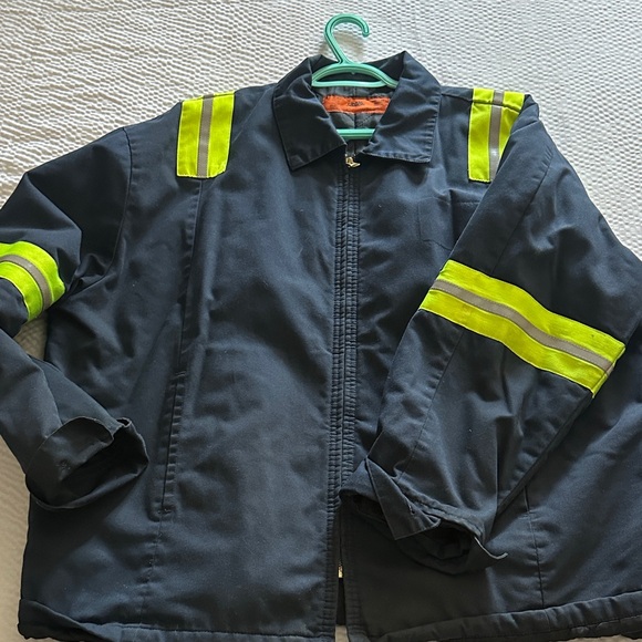 Cintas Other - Cintas High-Visibility Navy Work Jacket with Reflective Stripes